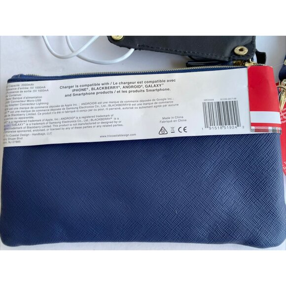 COPY - Tri-Coastal Handbags Charging Wallet RFID Protection Navy Blue iPhone An… - Picture 5 of 7